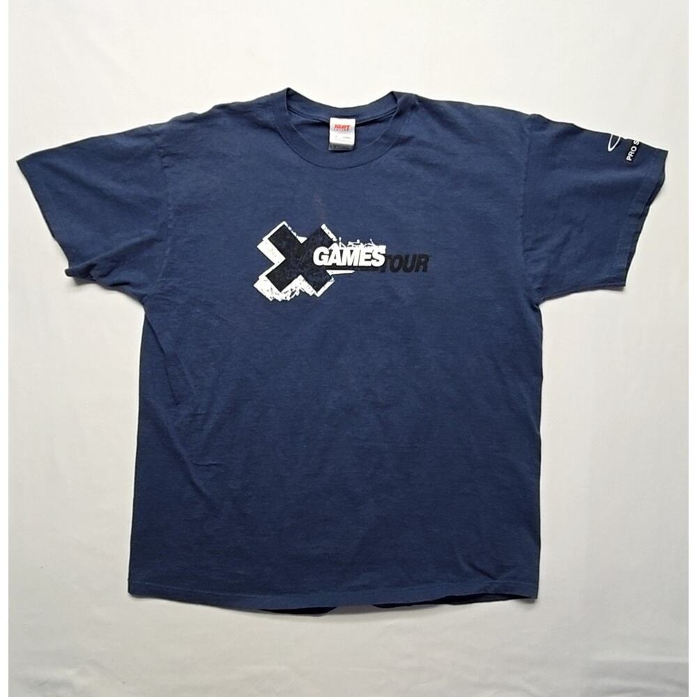 X Games Tour Tee Pro Sports MVP Graphic Blue Fruit of the Loom XL Shirt